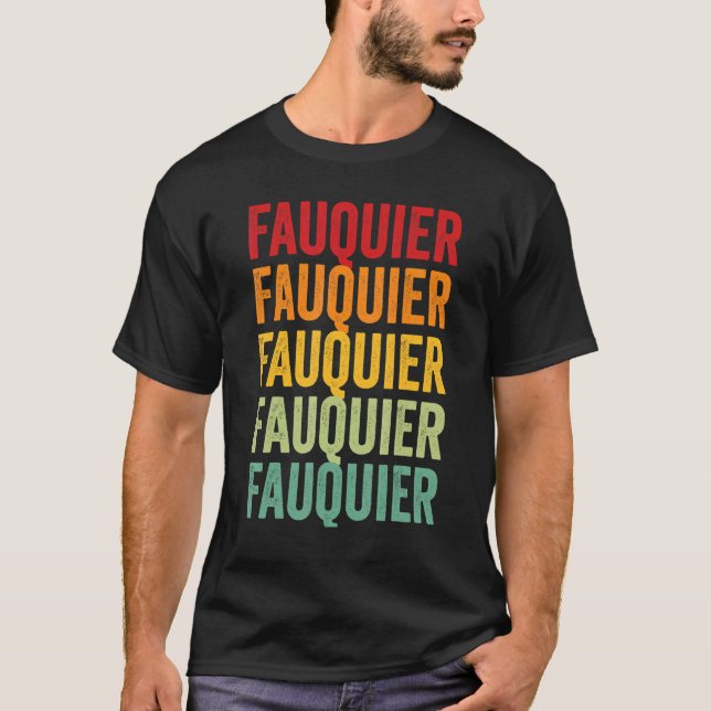 T-shirt Comté de Fauquier Virginie Conception de texte arc (Devant)