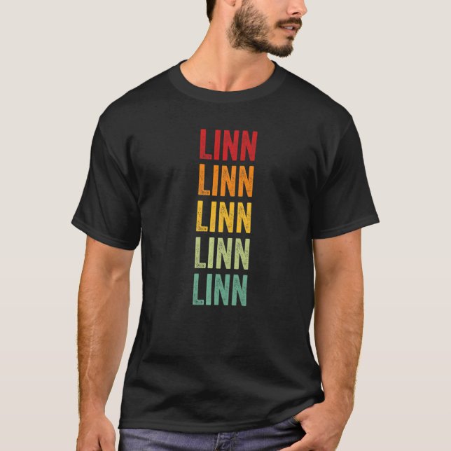 T-shirt Comté de Linn Kansas Texte Arc-en-ciel (Devant)