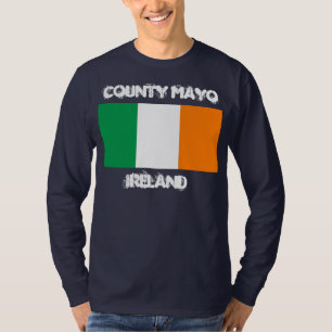 T-shirt Comté de Mayo, Irlande avec drapeau irlandais