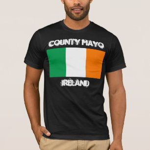 T-shirt Comté de Mayo, Irlande avec drapeau irlandais