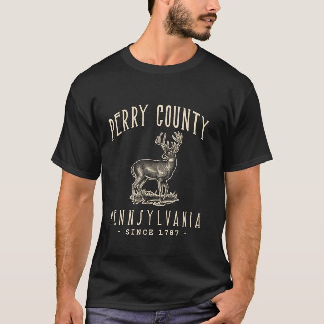 T-SHIRT COMTÉ DE PERRY. CHASSE AU CERF À QUEUE BLANCHE EN  (Devant)