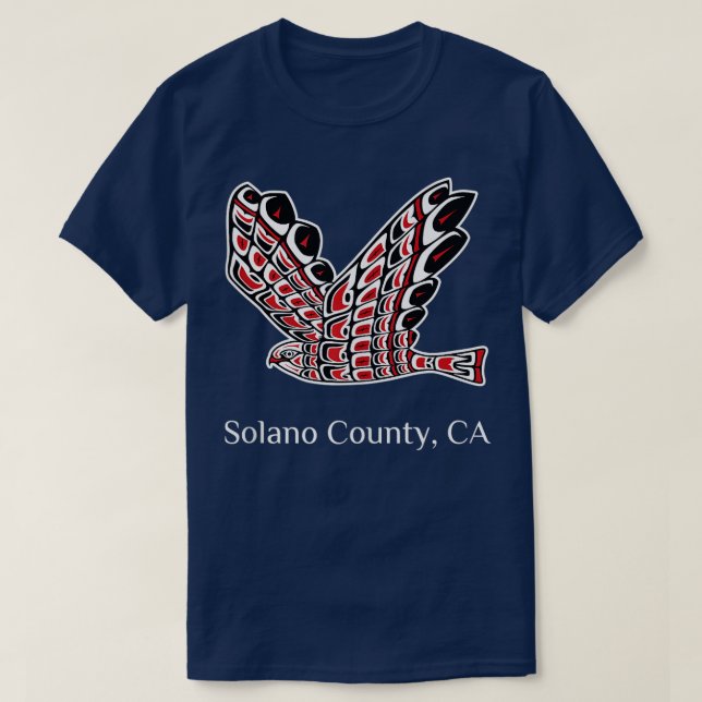 T-shirt Comté de Solano Faucon rouge Oiseau amérindien o (Design devant)