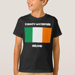 T-shirt Comté de Waterford, Irlande avec drapeau irlandais