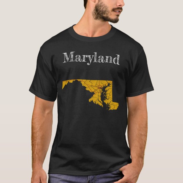 T-shirt Comtés et inter-États du Maryland (Devant)