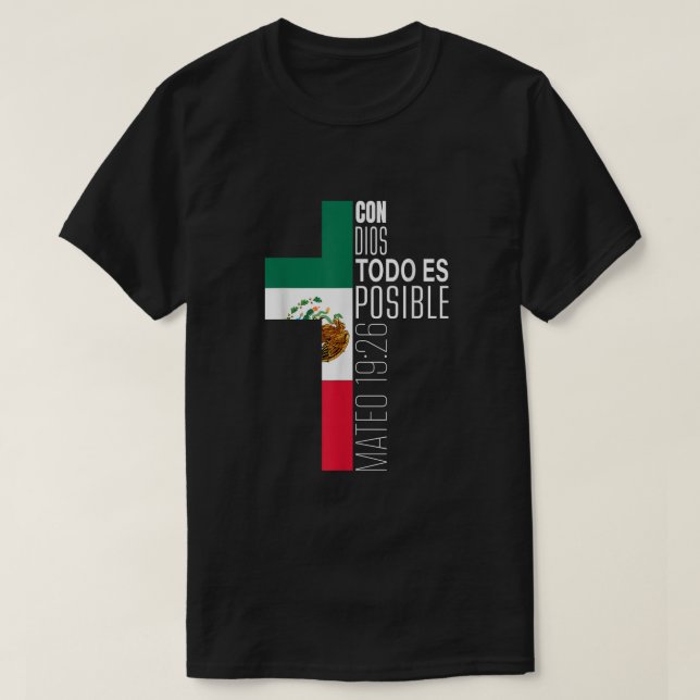 T-shirt Con Dios Todo Es Posible Christian Spanish Cadeau  (Design devant)
