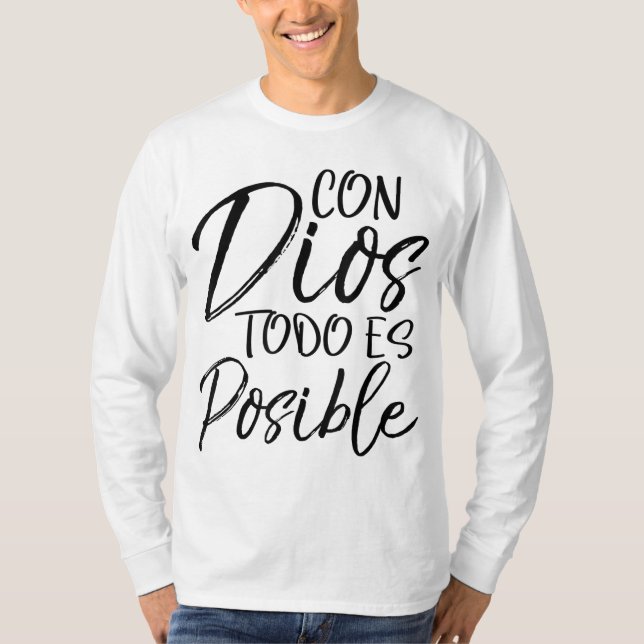 T-shirt Con Dios Todo es Posible Espanol Espagnol Christia (Devant)