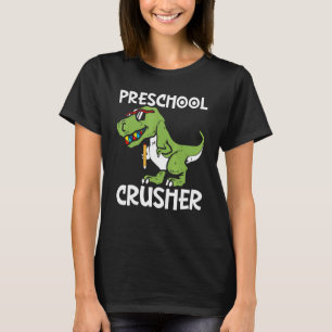 T-shirt Concasseur Préscolaire Retour À L'École Rex Dinosa