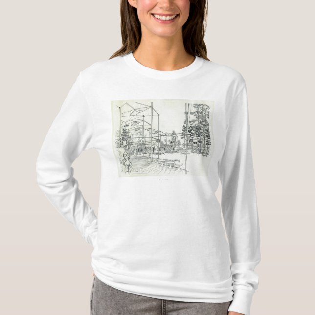 T-shirt Concept aérien d'aiguille de l'espace dessinant 3 (Devant)