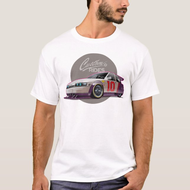 T-shirt concept de voiture de course de fiction Custon (Devant)
