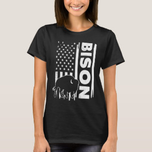 T-shirt Concept graphique de chasse au bison drapeau améri