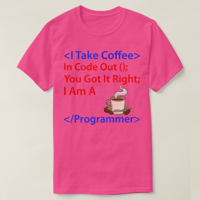 T-shirt Concepteur de café Programmeur de logiciel ingénie (Design devant)