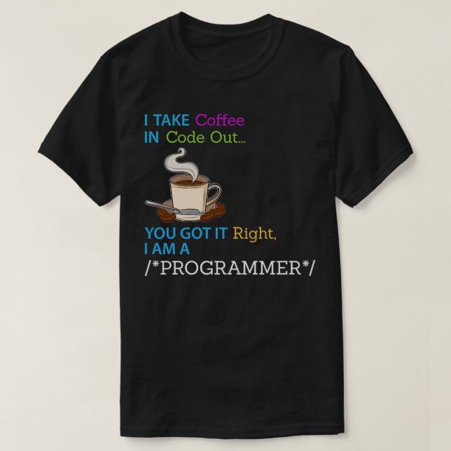 T-shirt Concepteur de café Programmeur de logiciel ingénie (Design devant)