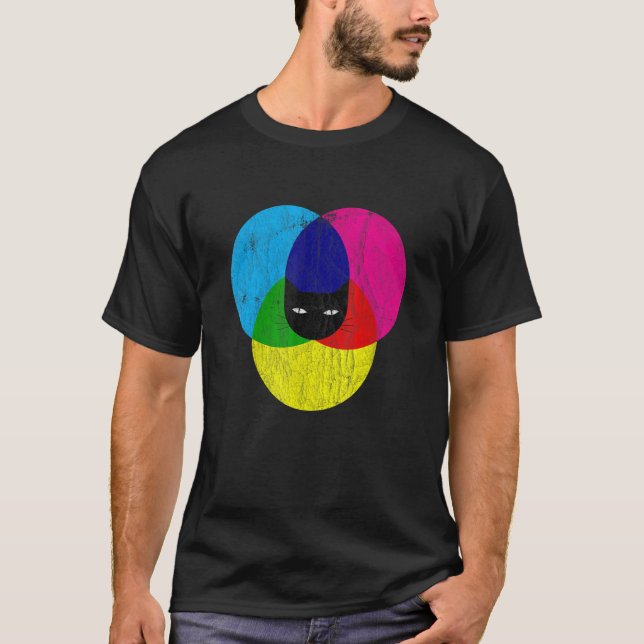 T-shirt Concepteur de chat CMYK (Devant)