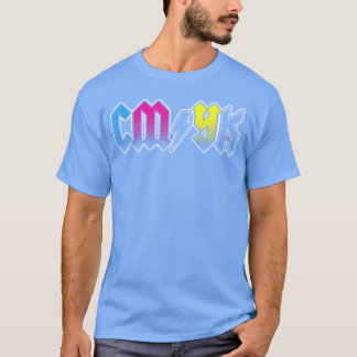 T-shirt Concepteur de groupe de rock CMYK rétro