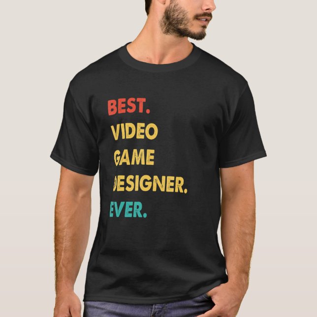 T-shirt Concepteur de jeux vidéo Retro Meilleur concepteur (Devant)