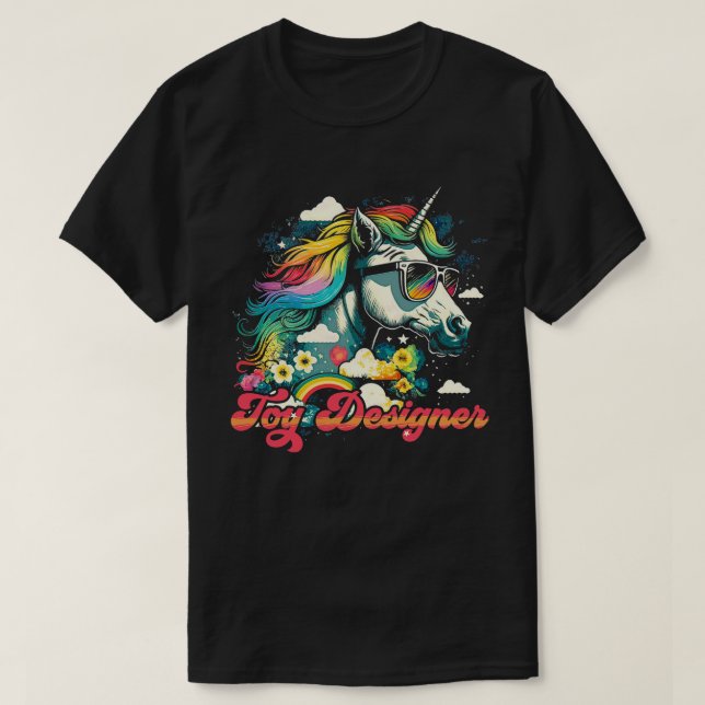 T-shirt Concepteur de jouets Rainbow Unicorn (Design devant)