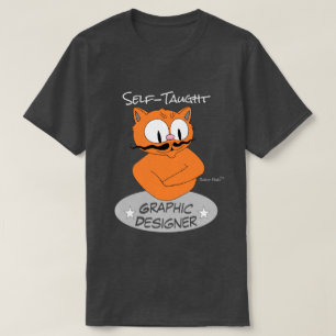 T-shirt Concepteur Graphique Auto-Didacte Chat à Moustache