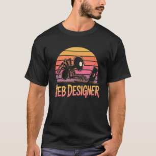 T-shirt Concepteur Web - Araignée avec Ordinateur Portable