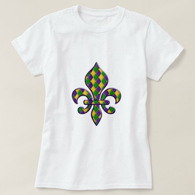 T-shirt Conception 1 de Fleur de mardi gras de motif de (Design devant)