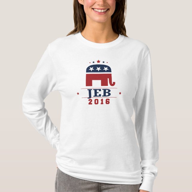 T-shirt Conception 2016 d'éléphant de GOP de Jeb (Devant)