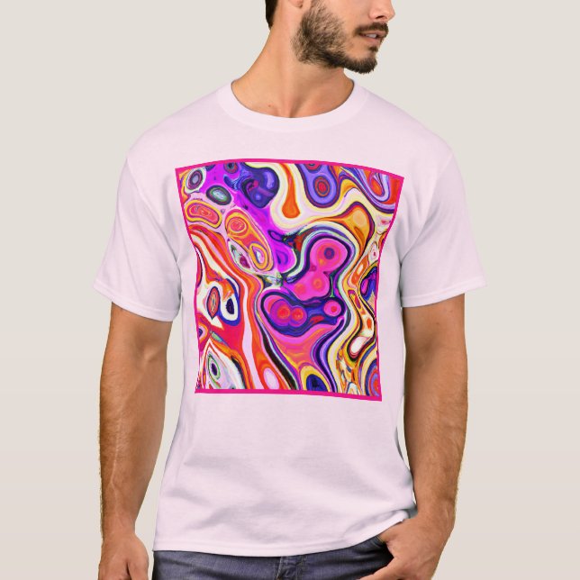 T-shirt Conception abstraite colorée (Devant)