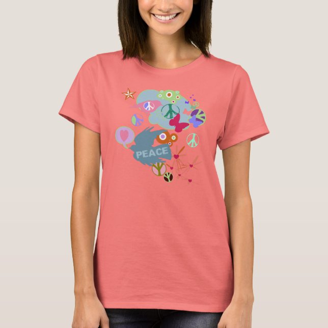 T-shirt Conception Abstraite de paix anti-guerre (Devant)