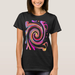T-shirt Conception Abstraite et rétro avec arc-en-ciel col
