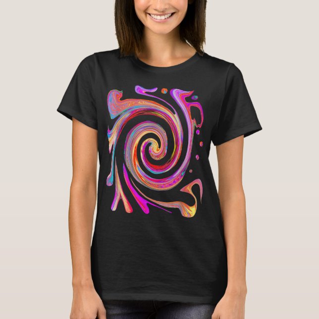 T-shirt Conception Abstraite et rétro avec arc-en-ciel col (Devant)
