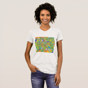 T-shirt conception abstraite rétro avec gribouillage, for