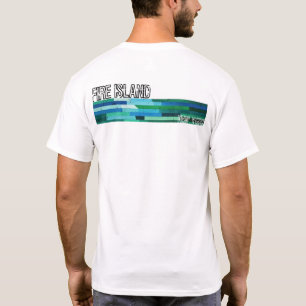 T-shirt Conception abstraite vintage bleu-vert de Fire Isl