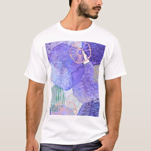 T-shirt Conception abstraite violette (Devant)