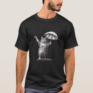 T-shirt Conception adorable de chats et parapluies pour en