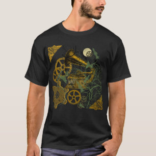 T-shirt Conception affligée de Steampunk de regard