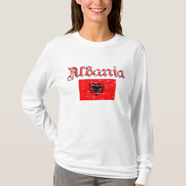 T-shirt Conception albanaise de drapeau (Devant)