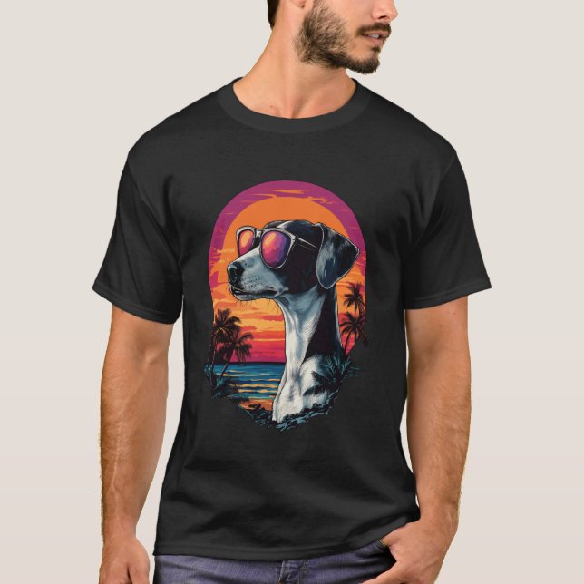 T-shirt Conception Amoureux de Whippet Coucher de Soleil R (Devant)