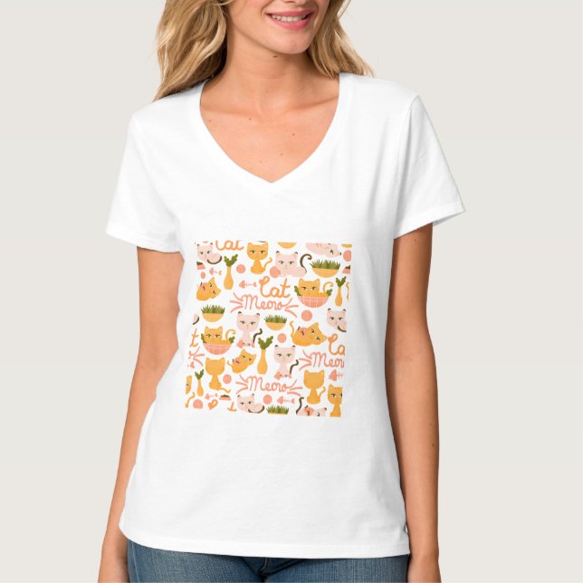 T-shirt Conception amoureux des chats (Devant)