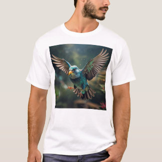 T-shirt Conception Animée vibrante de tatouage d'oiseaux