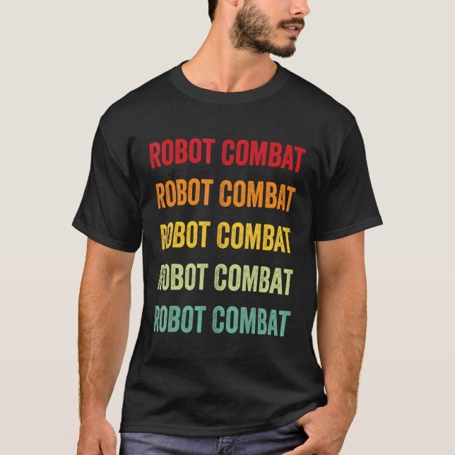 T-shirt Conception Arc-en-ciel de Robot de Combat de Robot (Devant)