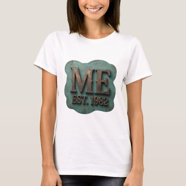 T-shirt Conception argent dynamique ME EST 1982 (Devant)
