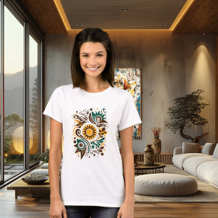 T-shirt Conception artistique abstraite du soleil et de la