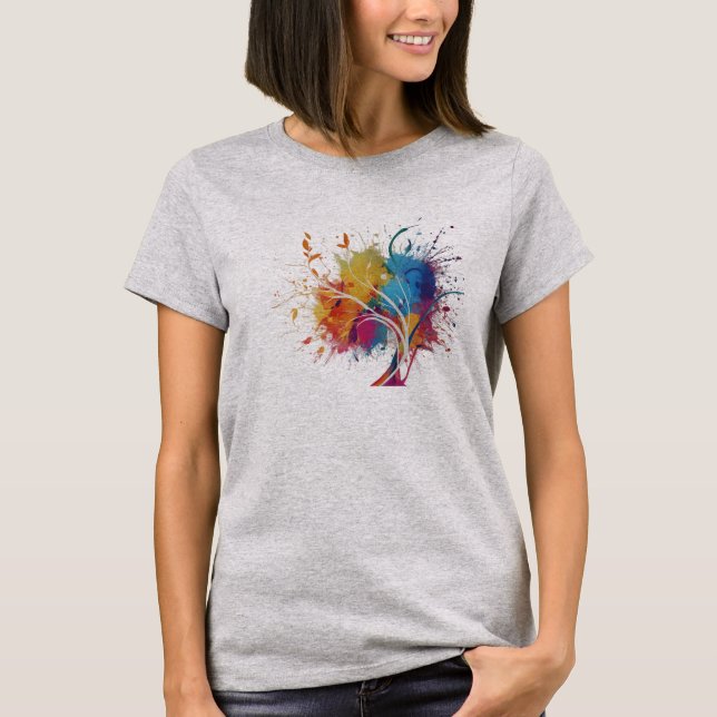 T-shirt Conception artistique Abstraite vibrante (Devant)