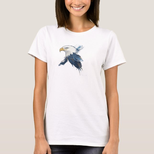 T-shirt Conception artistique d'aigle abstrait de marine c (Devant)