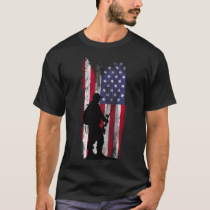 T-shirt Conception artistique de drapeau de canne à pêche