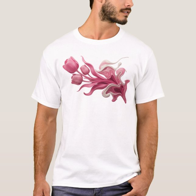 T-shirt Conception artistique de fleurs abstraites EXPRESS (Devant)