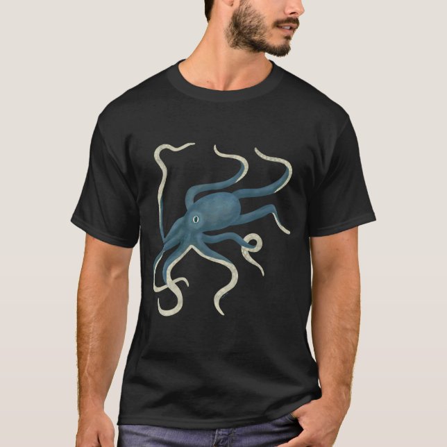 T-shirt Conception artistique de la pieuvre bleue (Devant)