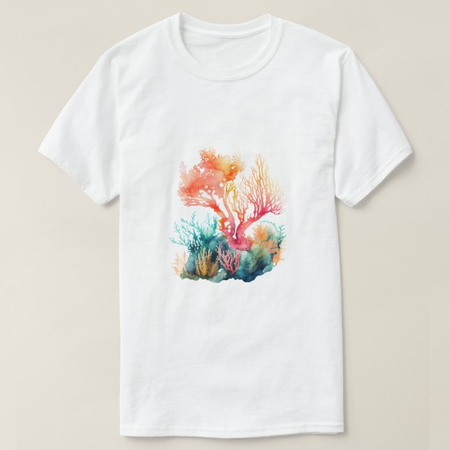 T-shirt Conception artistique de récif corallien (Design devant)