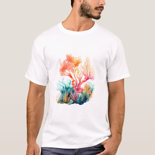 T-shirt Conception artistique de récif corallien (Devant)