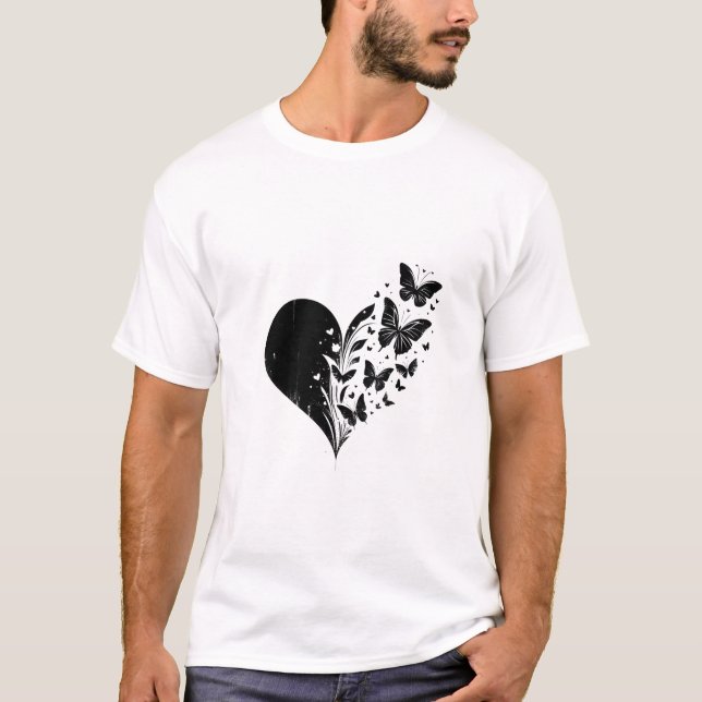 T-shirt Conception artistique noir blanc (Devant)