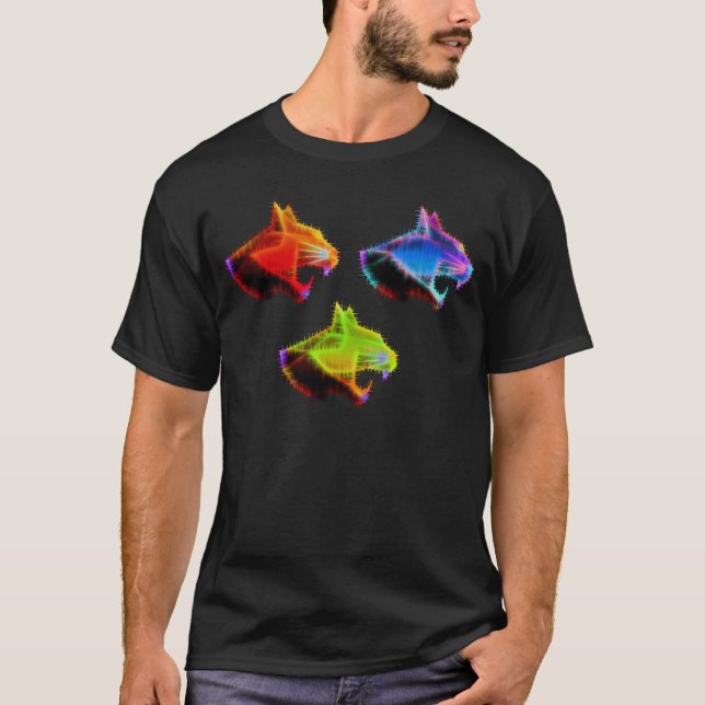 T-shirt Conception au néon rougeoyante psychédélique de (Devant)