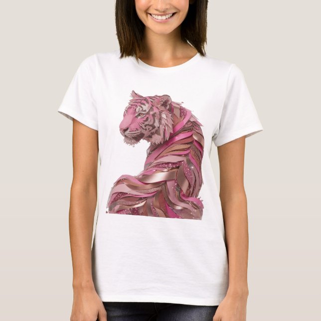 T-shirt Conception audacieuse argent TIGRE ROSE vif (Devant)